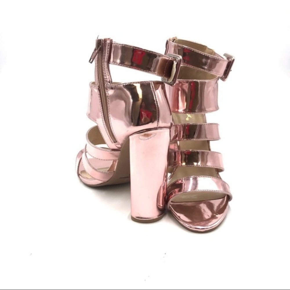 Strappy Metallic Heels in Rose Gold - Picture 7 of 8
